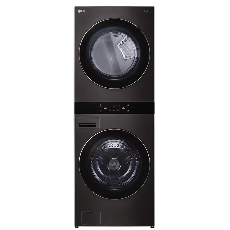 WKEX300HBA - LAUNDRY CENTERS - LG - Stacked Washer/Dryer - Electric - Black Stainless - Open Box