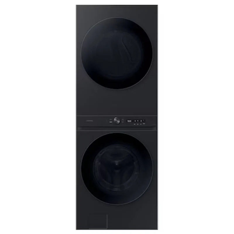 WH46DBH100EV - LAUNDRY CENTERS - Samsung - Stacked Washer/Dryer - Electric - Black Stainless - Open Box