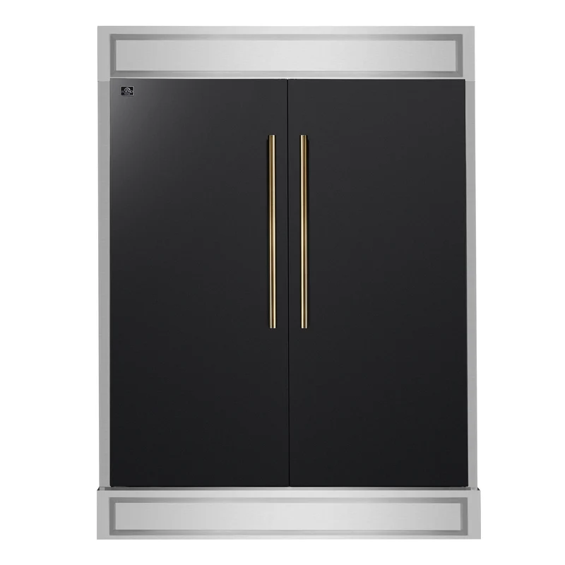 Forno Maderno 2-28-Inch Wide Convertible Refrigerator/Freezer in Black, Decorative Trim, 27.2 cu.ft, 84-Inch High, ENERGY STAR Certified