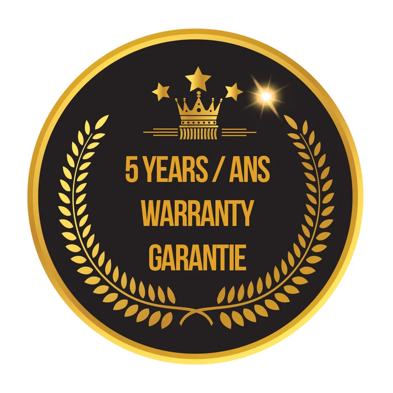 Warranty for 5 years