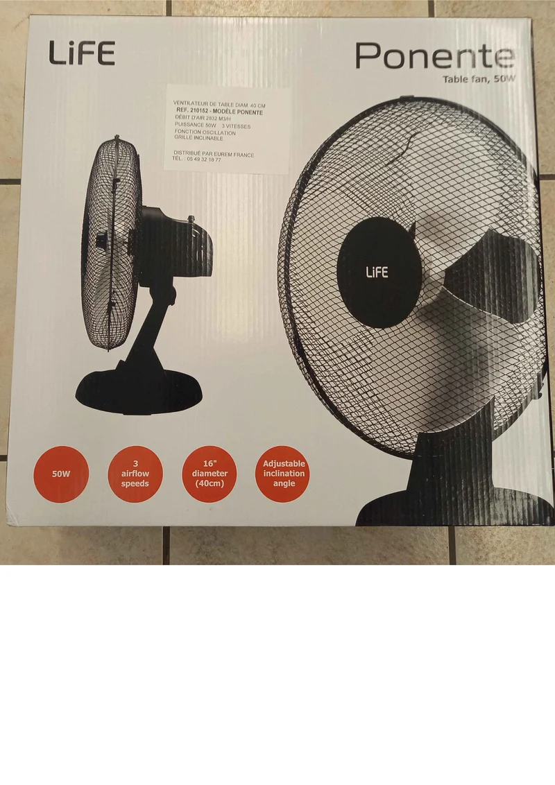 Ventilateur de Table LiFE Ponente (16" / 50W)