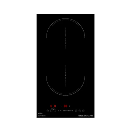 Domino induction 2 foyers bridge noir, 220-240 V, 16 A, 50-60 Hz Glem GTI321BS