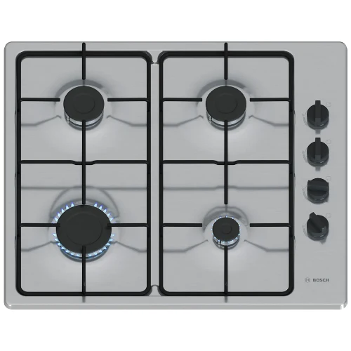 Série 2, Table gaz, 60 cm, Inox BOSCH PBP6B5K80