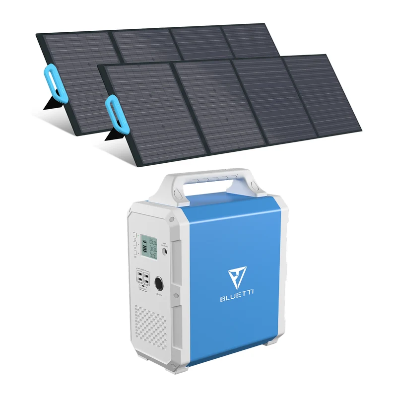 BLUETTI Poweroak EB120 + 2* PV200 Groupe Électrogène Solaire
