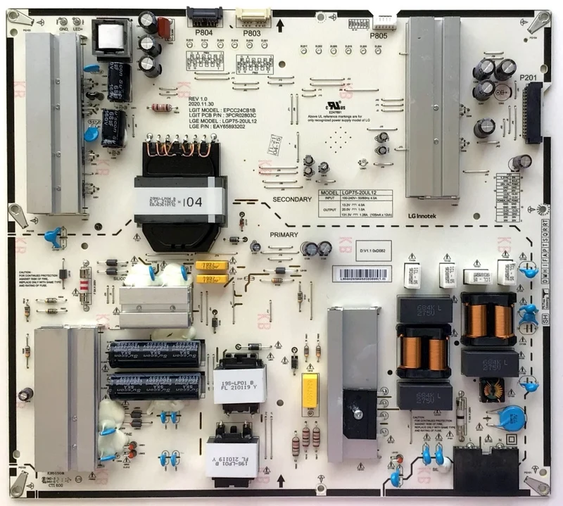 Puissance d'alimentation TV LG / REF:75NANO886PB
