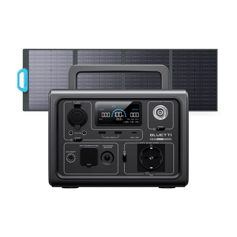 BLUETTI EB3A + PV120/S Groupe électrogène solaire