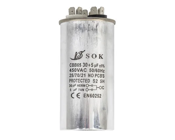 Condensateur de fonctionnement 30µf + 5µf 450V pour climatisation DCE