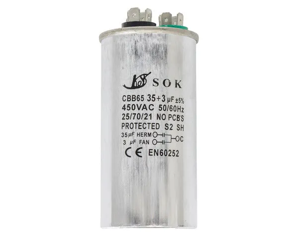 Condensateur de fonctionnement 35µf + 3µf 450V