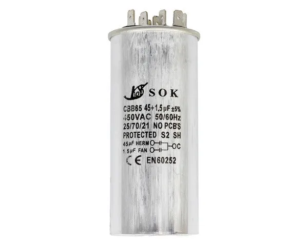 Condensateur Travail 45µf + 1,5µf 450v