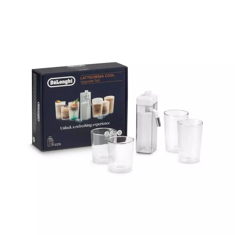 Set carafe LatteCrema Cool avec 4 verres DeLonghi Rivelia et PrimaDonna DLSC032 AS00006309