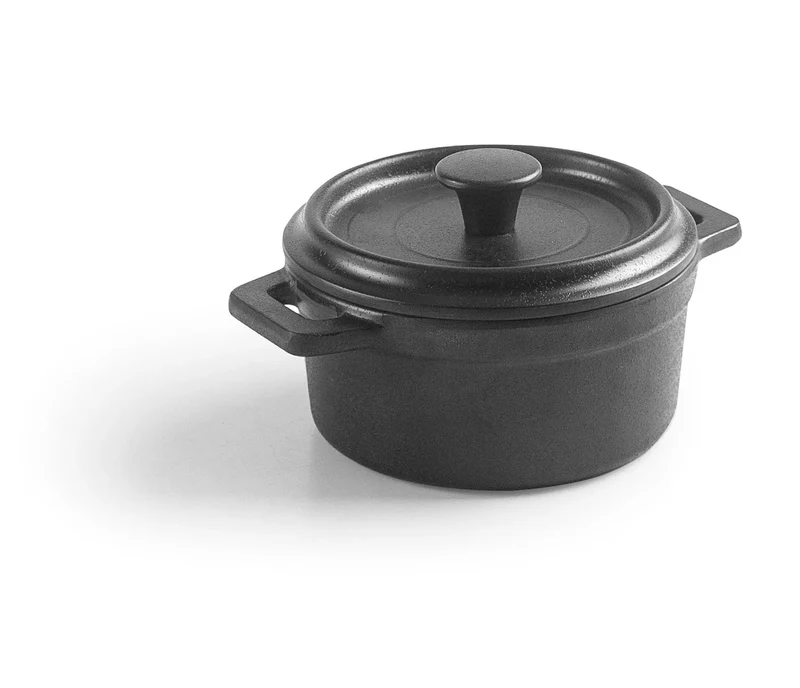 LACOR Casserole avec couvercle en mélamine mini-cocotte Black 63392