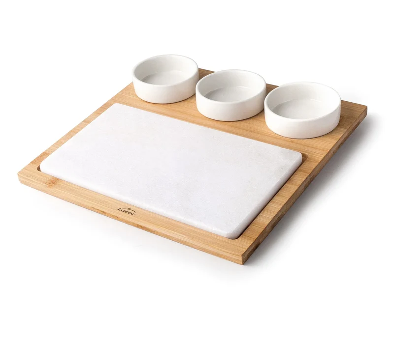LACOR Table en marbre & bambou 61040