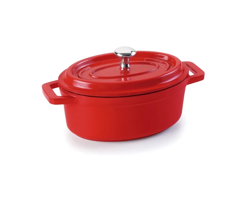 LACOR Casserole ovale avec couvercle rouge Mini Cocotte 25911