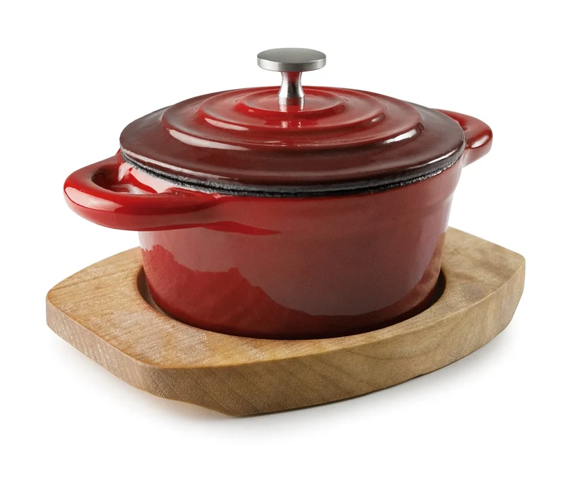 Mini cocotte ronde LACOR avec couvercle Magma rouge 25856