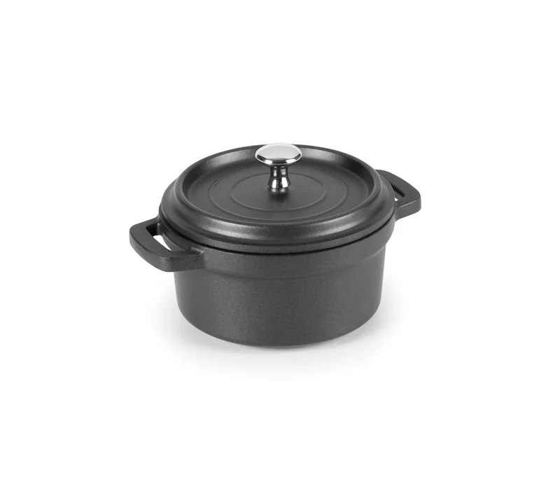 LACOR Casserole avec couvercle noir Mini Cocotte 25910