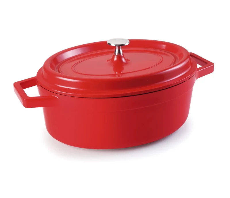 LACOR Cocotte ovale avec couvercle rouge 25927