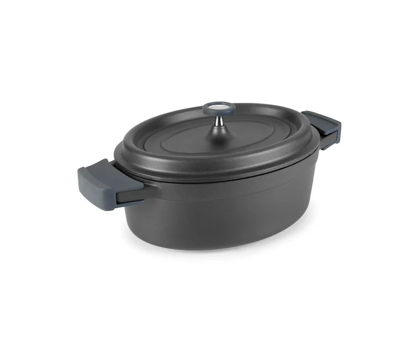LACOR Cocotte ovale avec couvercle noir 25933