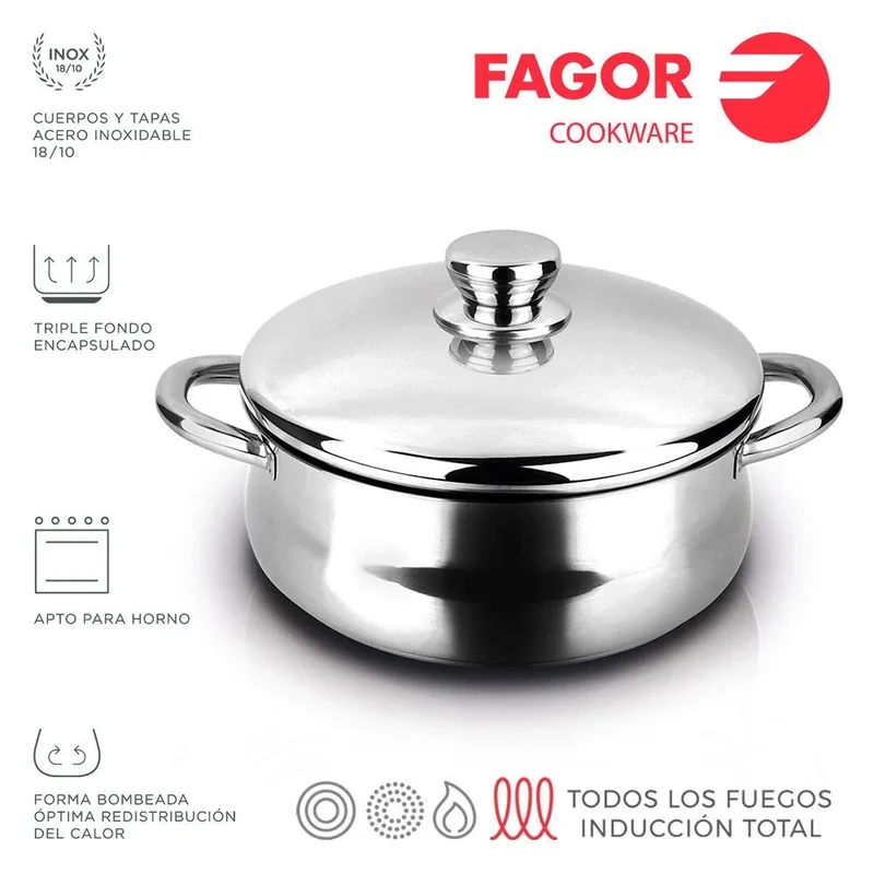 FAGOR Casserole SILVERINOX + Couvercle Ø20