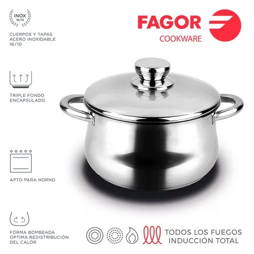 FAGOR Marmite SILVERINOX + Couvercle Ø20