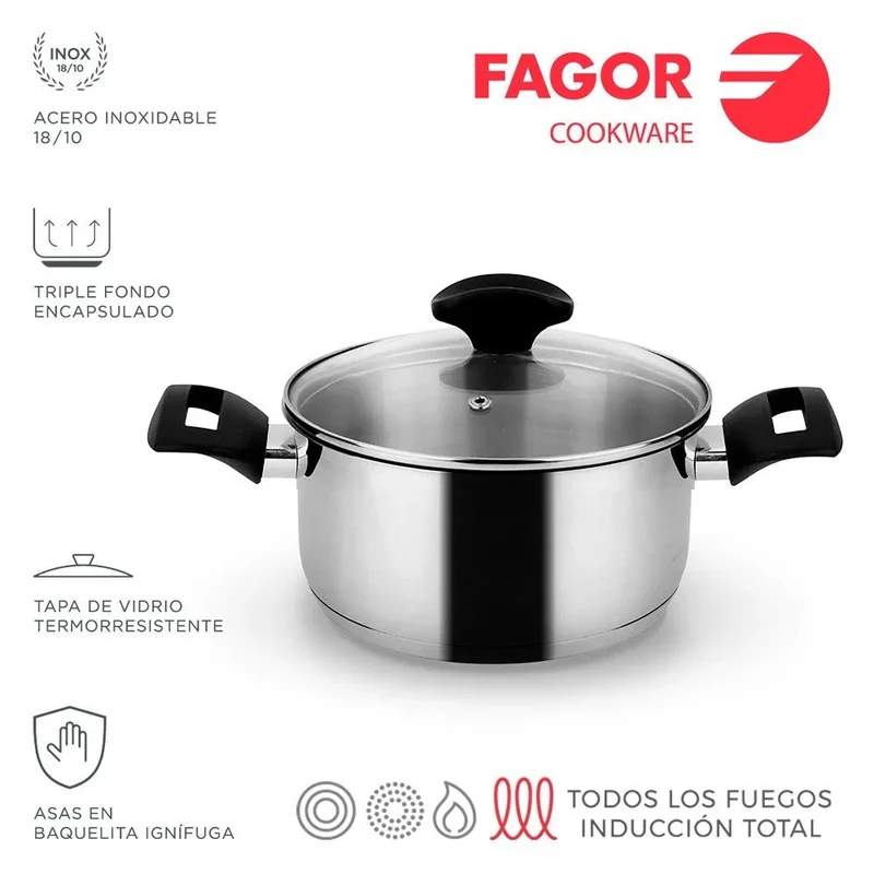 Casserole FAGOR ALAIA + Couvercle Ø18