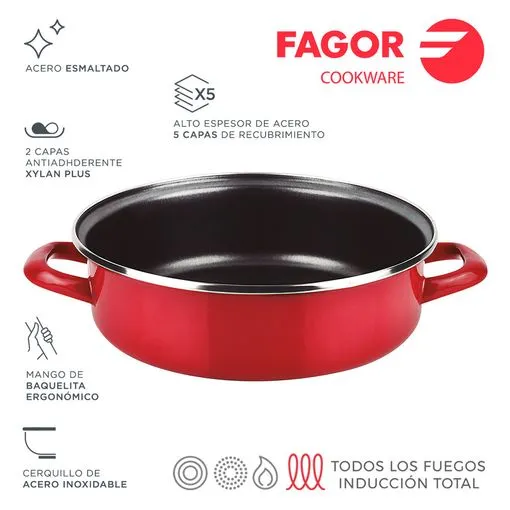 FAGOR Cocotte OPTIMAX Ø24 rouge mat