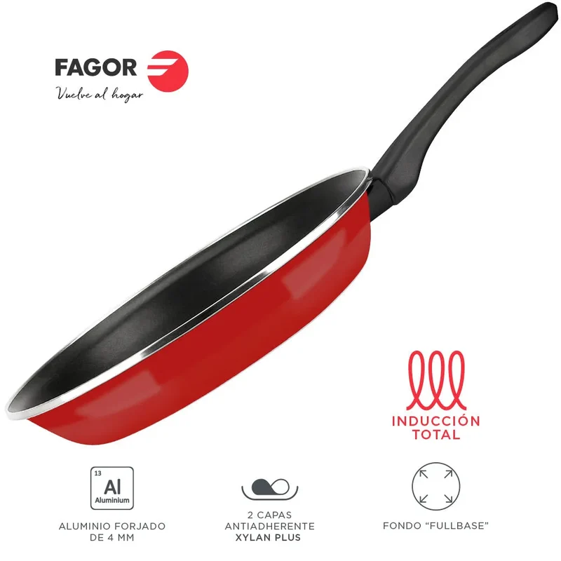 Poêle FAGOR OPTIMAX Ø24 rouge mat