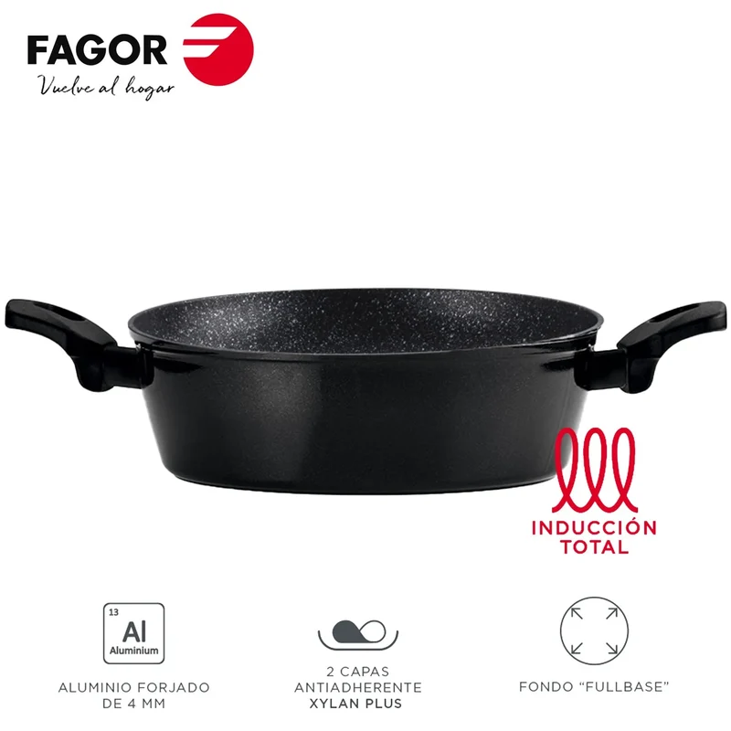 FAGOR Cocotte VIVANT Noire Ø24 sans couvercle