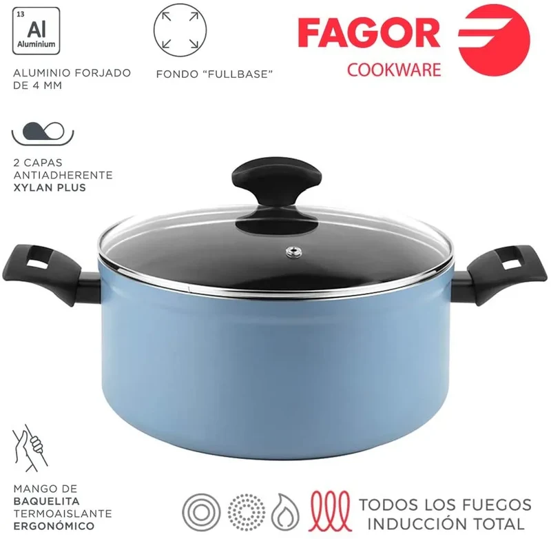 FAGOR Marmite MAXIMA Bleue + Couvercle Ø24