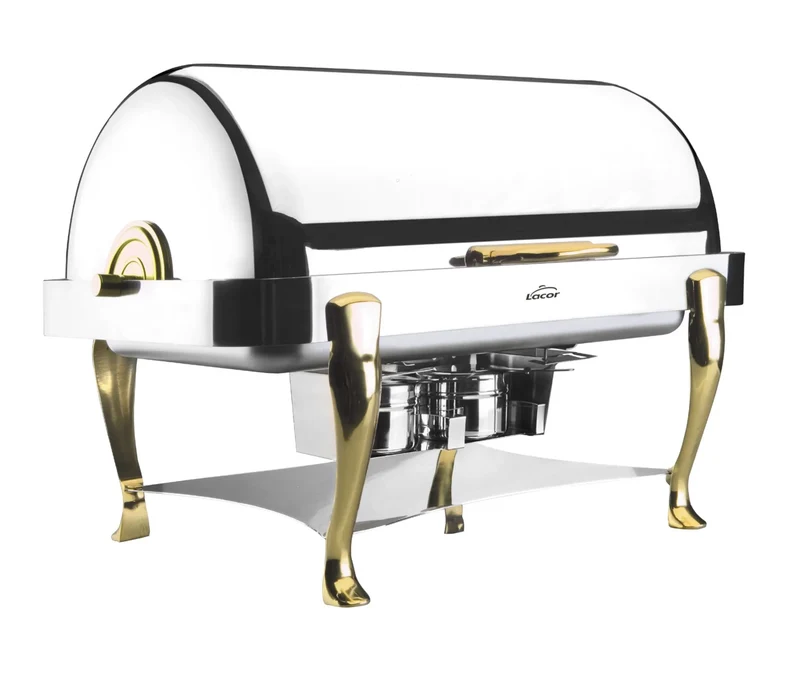 LACOR Chafing dish GN 1/1 à couvercle roulant en laiton 69015