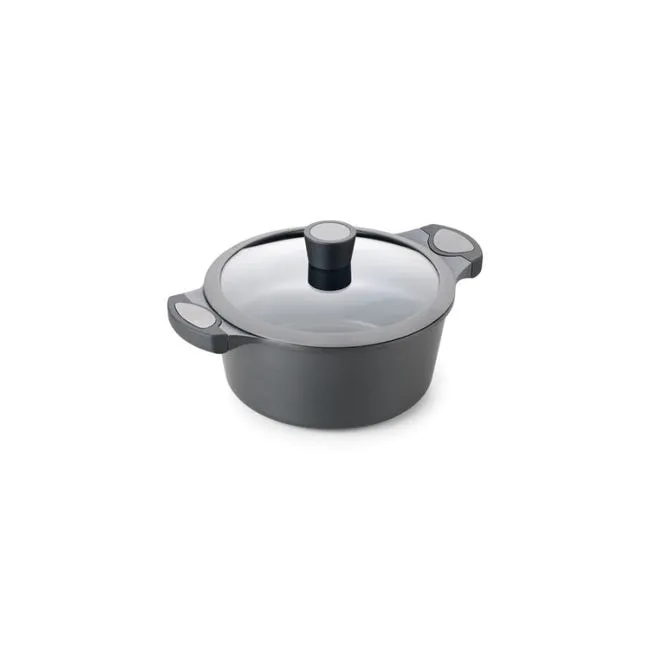 ALZA MATRIX cocotte basse avec couvercle en fonte d'aluminium de 24 cm.