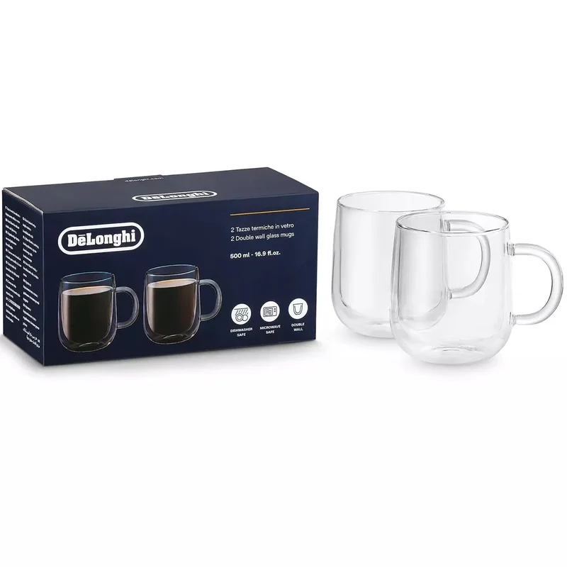 Verres en verre double paroi DeLonghi, 500 ml, lot de 2 DLSC327