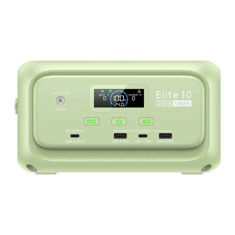 Elite 10 (Vert clair citron) | 128 Wh,200 W | Mini Station électrique