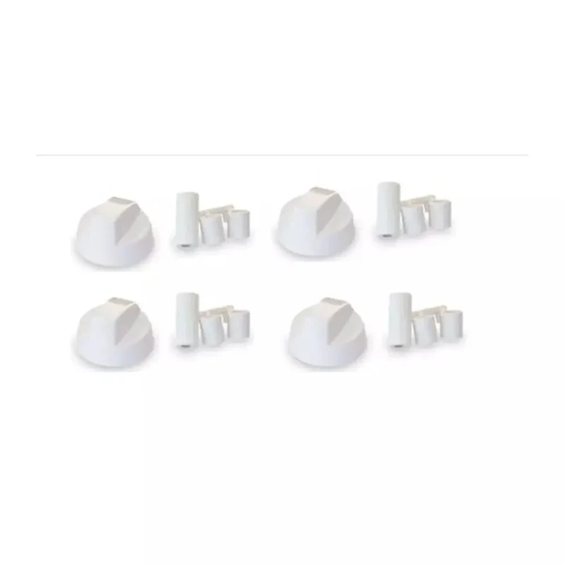 Kit de 4 commandes universelles blanches pour cuisine – Axes 6 et 8 mm