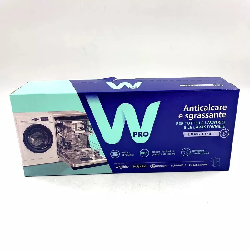 Détartrant et nettoyant pour lave-vaisselle et lave-linge Whirlpool Wpro 12 unités
