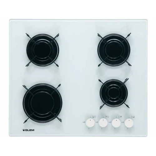 Table de cuisson verre ? gaz 60 cm Glem GV64WH
