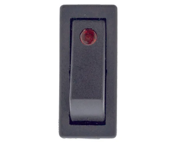 Interrupteur unipolaire rouge 11x30 mm témoin lumineux