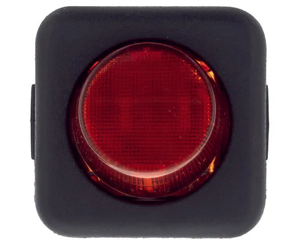 Interrupteur unipolaire rouge 25x25 mm témoin lumineux