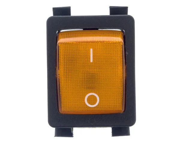 Interrupteur bipolaire ambre 1 t 22x30 mm.