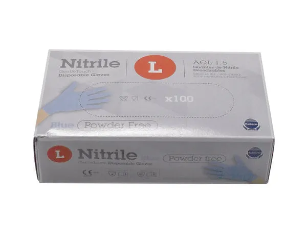GANTS JETABLES EN NITRILE BLEUS TAILLE L